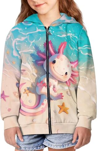 HUIACONG Zip Up Hoodie for Boys Hoodies Kids Sweatshirts Long Sleeve Full Zip Hooded Girls Streetwear in Saudi Arabia