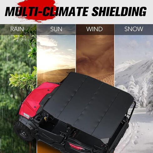 A & UTV Pro Aluminium Roof Top for 2016-2024 Honda Pioneer 1000 5p ، Tuckproof Huchice Suckit 4 Duty 4 قطع أعلى لصالح Pioneer 1000-5 الملحقات in Saudi Arabia