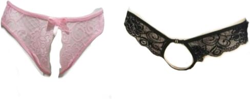 Couples Lace Mesh T-Back Thongs - Sheer See-Through Intimate Underwear for couples - Flirty Cut-Out Design in Saudi Arabia