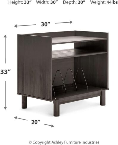 Signature Design by Ashley Calverson Mid-Century Modern Turntable Media Console, Brown in Saudi Arabia