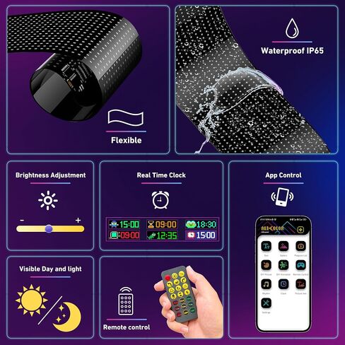 2PCS Devil Eyes Light for Cars,14.72inx3.62in Programmable Flexible LED Display with Remote/App Control,Soft Screen for Car LED Lights Interior, LED Eyes for Truck Windshield in Saudi Arabia