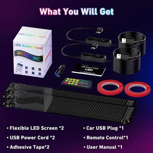 2PCS Devil Eyes Light for Cars,14.72inx3.62in Programmable Flexible LED Display with Remote/App Control,Soft Screen for Car LED Lights Interior, LED Eyes for Truck Windshield in Saudi Arabia