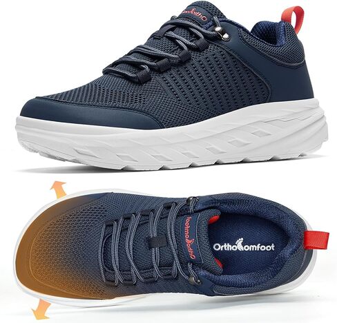 OrthoComfoot Men's Orthopedic Comfortable Diabetic Wide Shoes: Wide Toe Box Arch Support Plantar Fasciitis Sports Sneakers,Fashion Casual Hammer Toes Shoes for Foot and Heel Pain Relief in Saudi Arabia