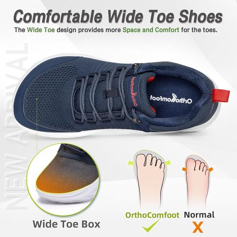 OrthoComfoot Men's Orthopedic Comfortable Diabetic Wide Shoes: Wide Toe Box Arch Support Plantar Fasciitis Sports Sneakers,Fashion Casual Hammer Toes Shoes for Foot and Heel Pain Relief in Saudi Arabia