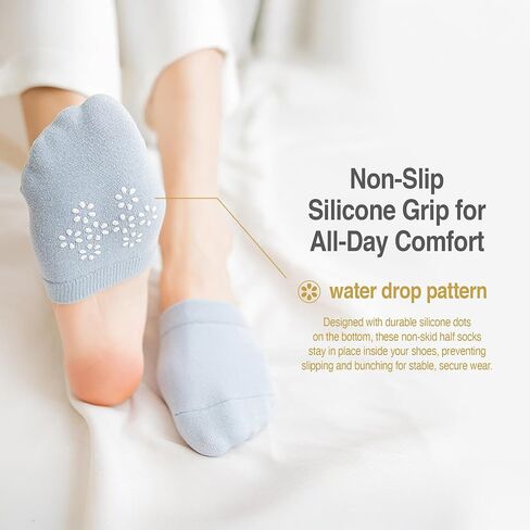 8/12 Pairs Womens No Show Half Socks Seamless Non-Slip Invisible Grip Liners Toe Topper Covers for Mules Clogs in Kuwait