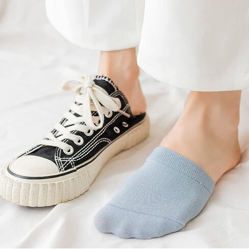 8/12 Pairs Womens No Show Half Socks Seamless Non-Slip Invisible Grip Liners Toe Topper Covers for Mules Clogs in Kuwait