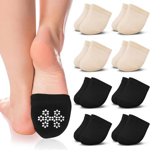 8/12 Pairs Womens No Show Half Socks Seamless Non-Slip Invisible Grip Liners Toe Topper Covers for Mules Clogs in Kuwait