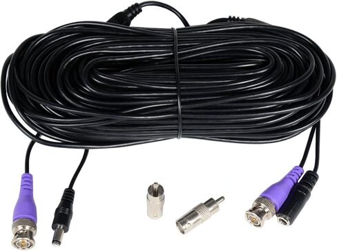 VideoSecu HD Security Camera Cable Pre-made All-in-One BNC Video Power Extension Wire Cord with BNC RCA Connectors for 720P 960P 960H CCTV Surveillance Camera DVR System in Saudi Arabia