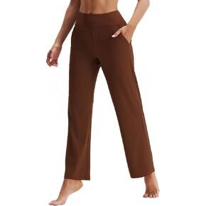 HOTSUIT Wide Leg Yoga Pants for Women with Pockets Work Pants Casual Lounge High Waist Straight