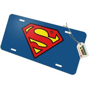 Superman Classic S Shield Logo Fallty Metal Vanity Tag Plate