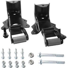 722-075 722-018 Pair Rear Leaf Spring Shackle and Pair Rear Rearward Hanger Kit High Strength Steel Compatible with 1999-2007 Ford Excursion F-250 F-350 F450 F550 Super Duty Truck ﻿