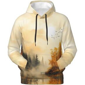 reoqeosy Fashion Mens Hoodies Thicken Hoodies for Men 3D Prints Men’s Graphic Pullover Hooded Sweatshirts with Pockets