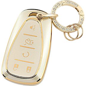 غطاء مفتاح FOB لـ Chevy Car Key Shell مع حلقة رئيسية لـ Chevy Equinox Cruze Silverado Malibu Camaro Tahoe Traverse Blazer Sonic ، Silver