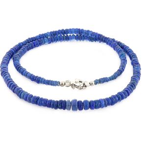 NirvanaIN Alluring Velo Blue Ethiopian OPAL Plain Rondelles Beads Necklace, Health Beneficiary Gift For All Blue Necklace Blue Opal