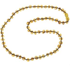 Baltic Amber Necklaces for Adults - 18-21.6 inches Made from Authentic/Polished Baltic Amber Beads (19.7 inches (50 cm), Light Green)
