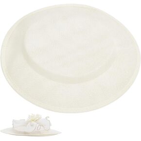 nbeads hat قاعدة fascinator ، 11.8x10.9x0.8inch reled innen cloth round sinamay base church fascinators pillbox hat for diy crafts hair accorations ، beige