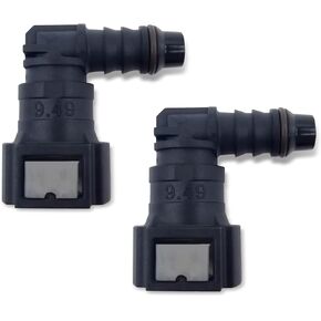 2 PCS Automotive 9.49-ID8 Straight Fuel Line Connector, PA12 Plastic Leak-proof Seal Design Anti-misinstallation Limit Quick-connect Connector, Modification Replacement Accessories (Black)