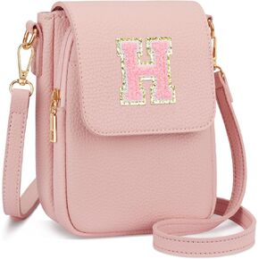Gift for Girls Small Initial Crossbody Bag for Teens Vegan Leather Cell Phone Kids Purse