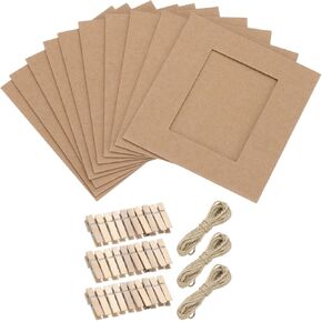 Meccanixity 30pcs إطارات صور الورق ، 4 × 4 بوصة إطارات صور من الورق المقوى مع مقاطع وخيوط ، شاشة معلقة صور DIY لديكور المكتب المنزلي ، الأسود