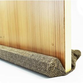 Door Draft Stopper, 36 inch Adjustable Under Door Seal Blocker (Herringbone Brown, 36 inch)