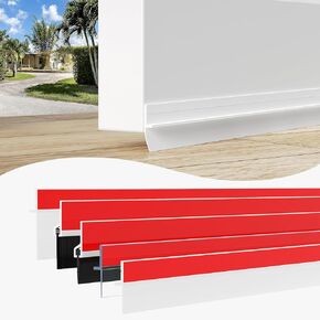 Door Draft Stopper,10 PCS Under Door Sweep,Self Adhesive Door Gap Filler,Rubber Weather Stripping Door Seal Strip for Exterior Interior Doors Block Draft, Dust, Noise (39 in X 5 Types)