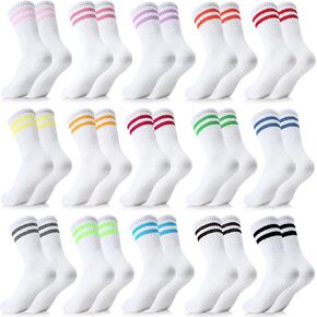 15 Pairs Pilates Socks with Grips for Women Yoga Non Slip Crew Socks for Barre Slipper Workout Hospital Gift