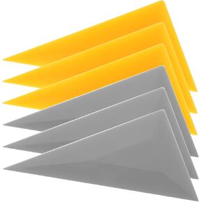 6PCS Window Tint Squeegee, Triangle Window Tint Tools Contour Squeegee Card Scraper Vinyl Wrap Tool Kit for Car Wrapping Windows Tinting Film Installation Application (3yellow, 3blue)