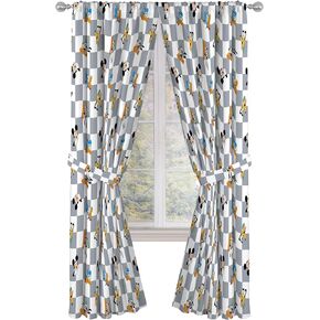Jay Franco Window Curtains for Kids Bedroom 4-Piece Drape Set with 2 Tiebacks, Multi - Mickey Mouse, 42" W x 84" L (Pack of 2)