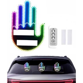 LED Finger Light for Car with Remote Hand Gesture Light for Road Rage Fun Accessories with 3 Modes Ideal Gift for Drivers