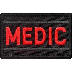 Antrix Medic Medical First Aid EMT EMS Paramedic Body Armor Tactical Embroidered Patch for Clothes Backpack Uniform Pouch Bag Armband Badge Tags Decorative Appliques- 3.15x2