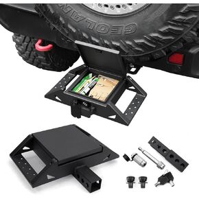 MAIKER Anti-Theft Hitch Step for 2" Receivers - Secure Rear Bedstep with Bumper Protection - Lockbox Storage & All-Terrain Durability,for Trucks, SUV and More