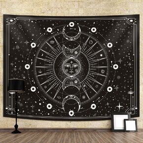 Space Tapestry Wall Hanging Sun Moon Stars Space Psychedelic Tapestries Wall Tapestry for Bedroom Aesthetic Home Wall Dorm Décor
