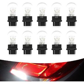 10 PCS مصباح مكابح للسيارات ، 3157 12V 21/5W مركبة الإشارة الإشارة ، ملحق لمصابيح الإضاءة ، عالمي لمعظم السيارات (بيضاء)