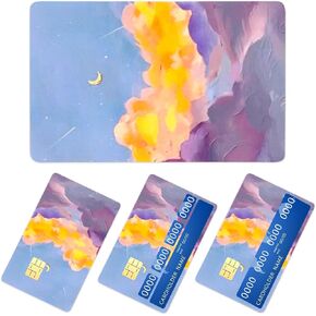 4PCS Credit Card Skin, Blue Flower Debit Card Skin Cover - Stylish Slim Anti-Wrinkling Removable Stickers for Debit/Credit Cards, Gift Cards & Access Cards (Half/Full/Window Covers)