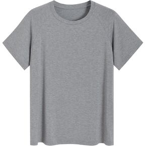 Latuza Women's Viscose Pajama Tops Soft Sleep Shirt Raglan Sleeve Lounge Top