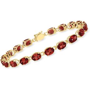 Ross-Simons 18.00 ct. t.w. Oval Garnet Bracelet in 14kt Yellow Gold