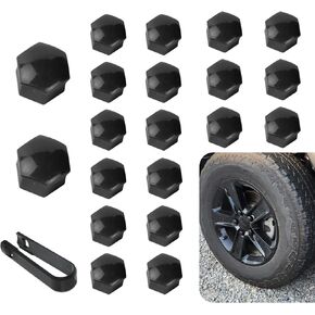 20 PCS CAR CAR COUDS ، 0.75 "Car Wheel Nut Caps مع أداة إزالة ، وقبعات جوز العروة سداسية للسيارة ، وأغطية غبار الترباس العجلة ، وحافات السيارات العالمية ،