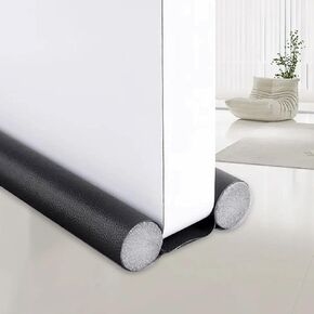 Door Draft Stopper for Bottom of Doors Weather Stripping Door Seal,Under Door Draft Noise Blocker,Stoppers Door Draft Guard,Adjustable Twin Door Sweep Draft Seal,Home Essentials,36 Inch White