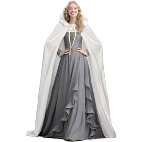 Adult Velvet Cloak Hooded Cape Medieval Cloak Renaissance Cape Halloween Queen King Robe Costume