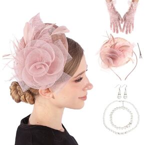 Fascinators Hat for Women, Tea Party Headband Kentucky Fascinator Derby Wedding Flower Cocktail