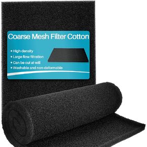 Aquarium Filter Pad - Aquarium Filter Media, Aquarium Filter Floss,15.7 x 19.6in Filter Pad, Filter Floss for Fish Tank, Aquarium, Ponds,Garden，Saltwater, Fershwater,Plant, Trutle(Black)