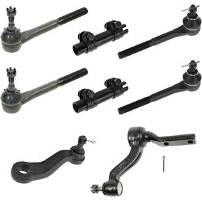 TRQ Front Steering Kit Idler Arm & Bracket Assembly Pitman Arm Tie Rod Tie Rod Adjusting Sleeve Compatible with 1988-1992 Chevrolet K1500 K2500 K3500 GMC 1992 Yukon