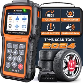 FOXWELL T2000 Pro TPMS Relearn Tool, Activate/Relearn/Diagnostic All Sensors, 2025 TPMS Programming Tool Only Program FOXWELL T10 Sensors 315/433MHz, TPMS Tire Pressure Monitor System Tool