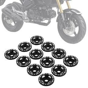 12 Pcs Motorcycle Fairing Washers CNC for Grom 125 MSX125 2024 2023 2022 Verge Garnish Washer Side Panel Cover Full Set Black