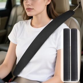 Extra Long Seat Belt Cover Pad, 27.5 inch 2025 Upgraded Extended Version Car Seat Belt Cover for Reducing Neck Friction & Enhancing Comfort, Soft Shoulder Pad Protector Seatbelt Cushion (2 Pack)