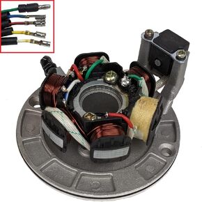 RedCap Stator Magneto 6 Coil 5-Wire with Mounting Plate for 50cc 70cc 90cc 110cc 125cc 140cc Dirt Pit Bikes Motocross ATV Quad Compatible with Apollo RFZ Z40 T40 Pitster Pro Stomp Thumpstar Engines
