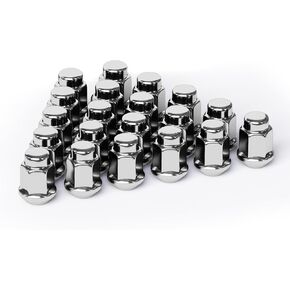 Tirol 20pcs M12x1.5 Lug Nuts ، متوافق مع Ford Focus ، Chevrolet Impala Hhr Malibu ، Buick Cadillac Chrysler Dodge GMC Lincoln One Bace Design Lugnuts - 1.38 "ارتفاع 3/4" Hex
