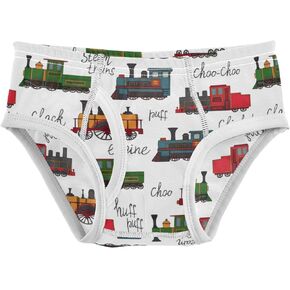 Pigsaly Boys' Underwear Retro Engines Train Boys Briefs Locomotives Car Toddler Underwear 2T