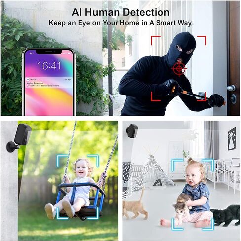 LaView Security Camera Outdoor,Rechargeable Battery Powered 9600mAh,Wireless Security Camera Waterproof, WiFi Camera 1080P HD,Include 1 32GB SD Card,AI Motion Detection,Night Vision,USA Cloud Service… in Kuwait