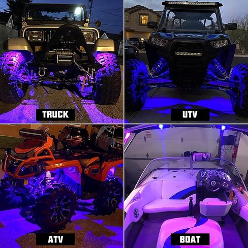 Winunite 4 Pods RGB Rock Lights 12V, Waterproof Music Mode APP/Remote Control Multicolor Underglow Light Kit Wheel Well Lights for Off Road Trucks SUV ATV UTV Trailer Boats in Saudi Arabia